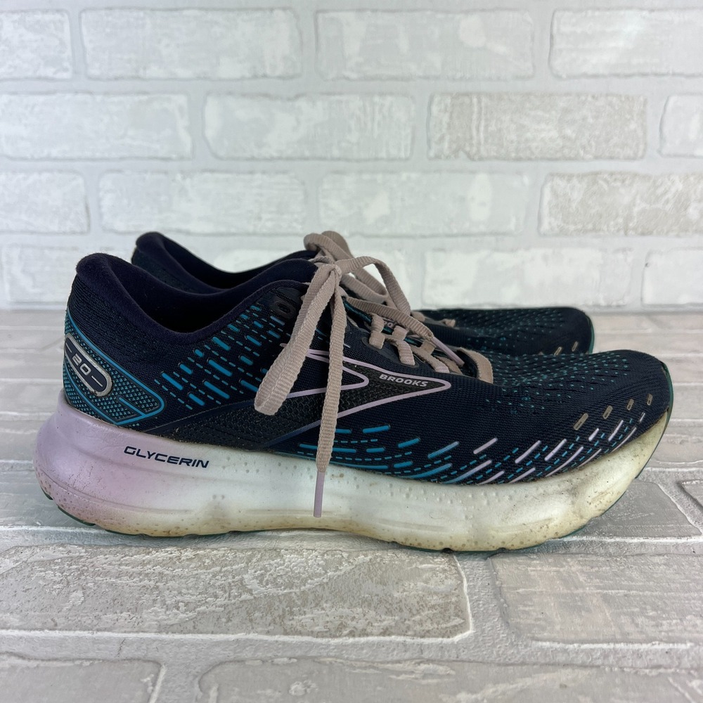 Brooks Glycerin 20 Sneakers Shoe Women 10 Navy Blue Running Athletic 1203691B499